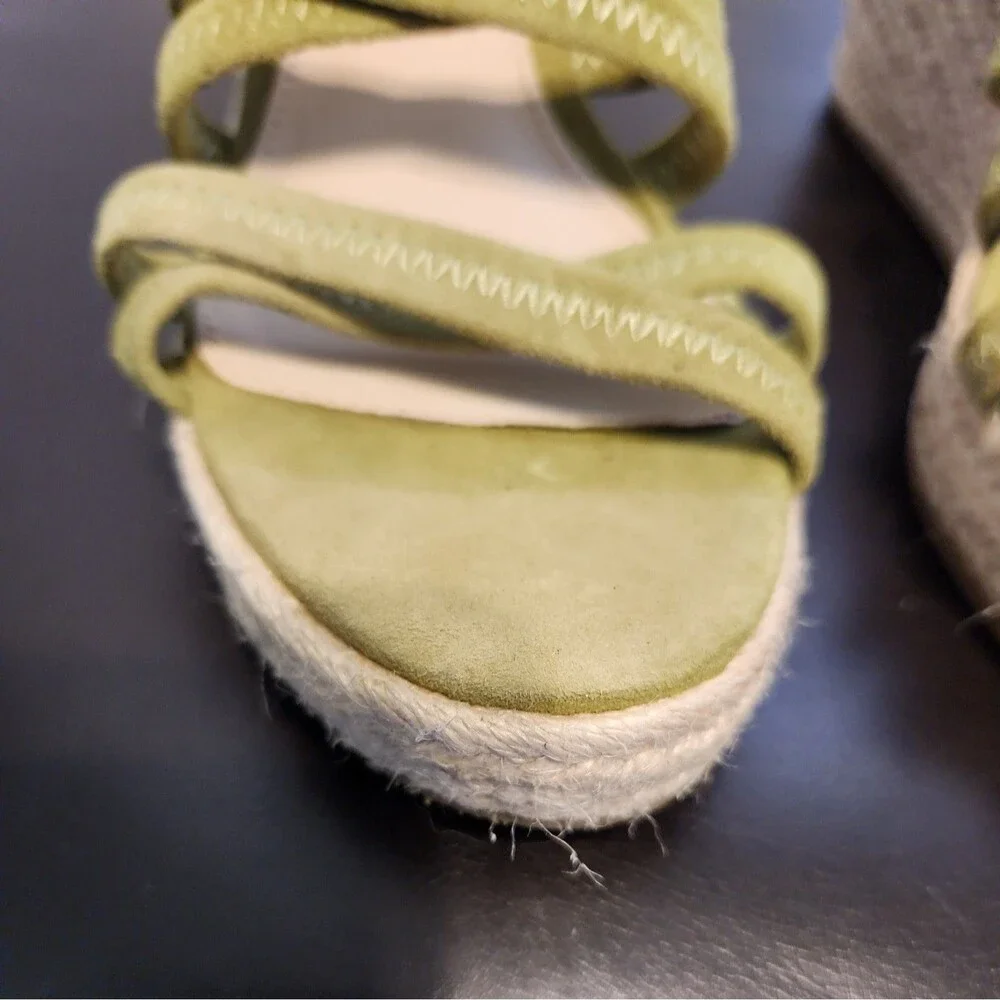 PELLE MODA kortez wedge Sandals in olive Womens Sz5